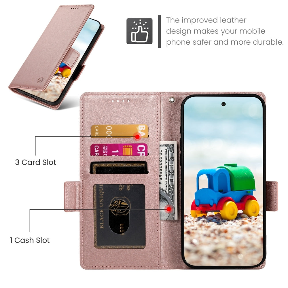 Google Pixel 9 Magnetic Leather Wallet Case with Card Slots, Stand Function & Full Protection