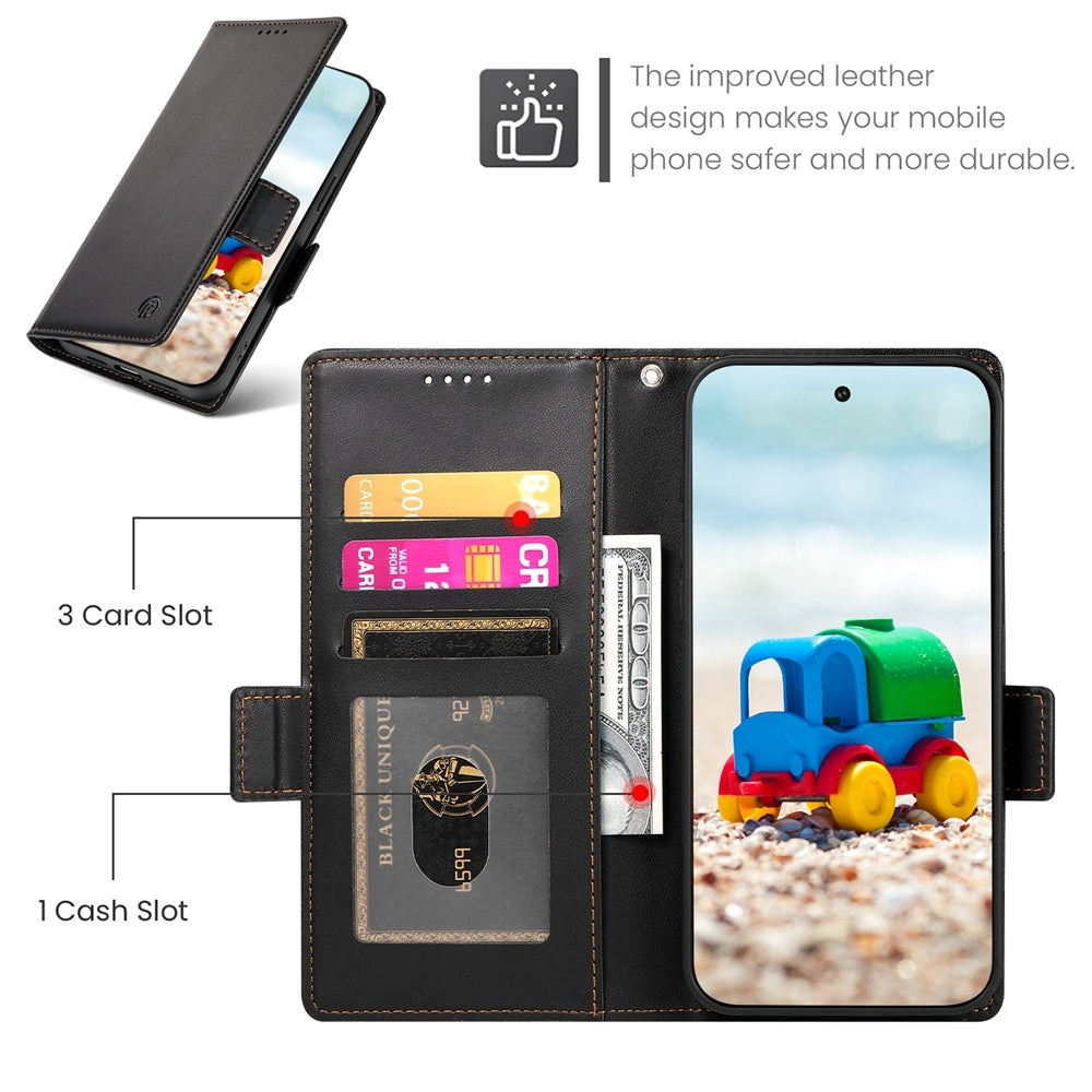Google Pixel 9 Magnetic Leather Wallet Case with Card Slots, Stand Function & Full Protection