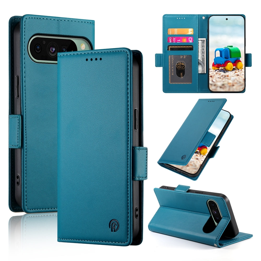 Google Pixel 9 Magnetic Leather Wallet Case with Card Slots, Stand Function & Full Protection