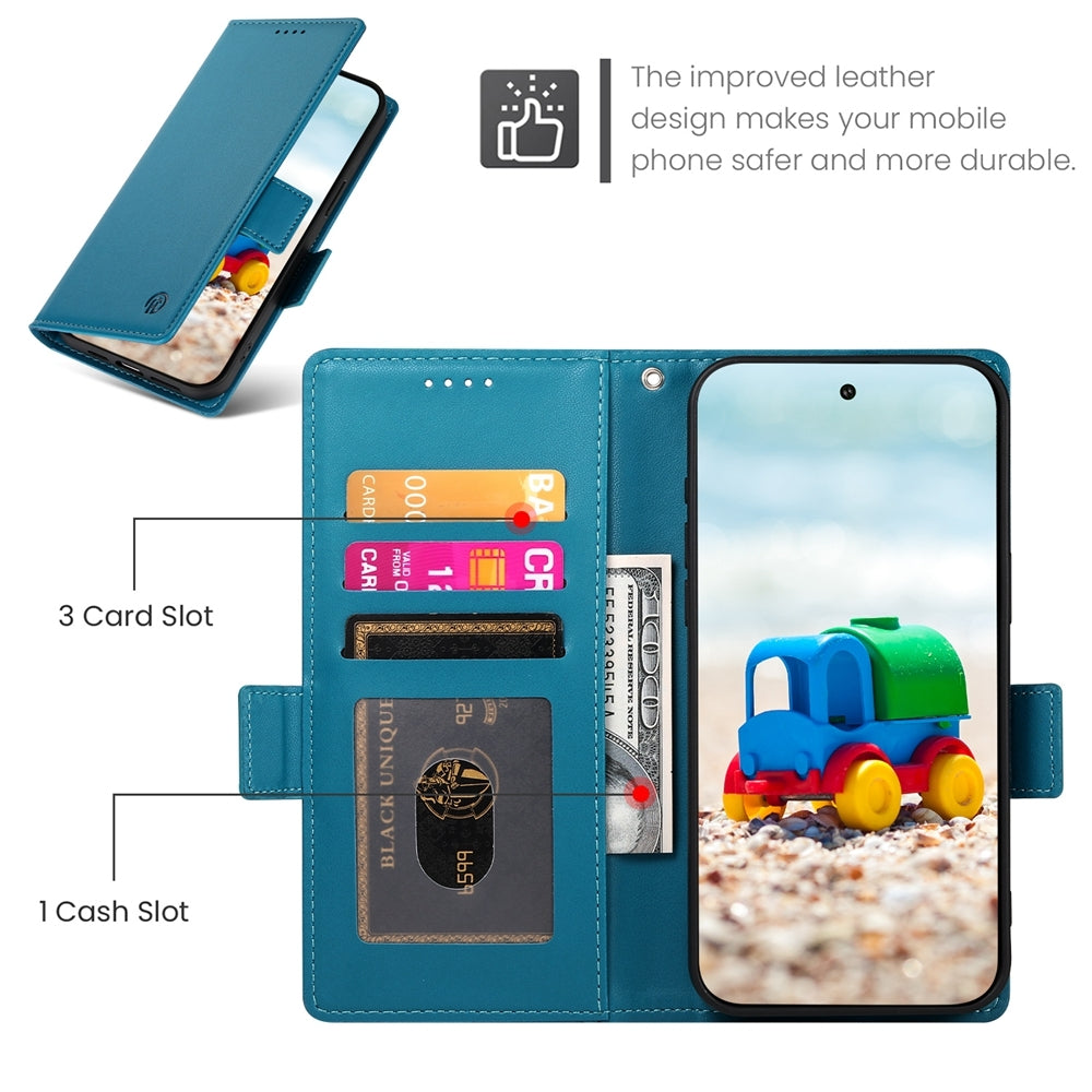 Google Pixel 9 Magnetic Leather Wallet Case with Card Slots, Stand Function & Full Protection