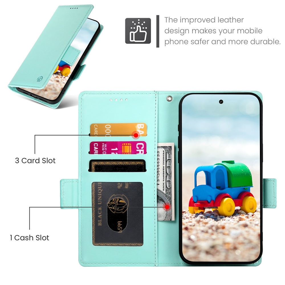 Google Pixel 9 Magnetic Leather Wallet Case with Card Slots, Stand Function & Full Protection