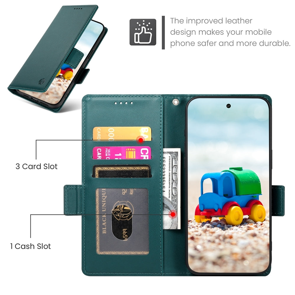 Google Pixel 9 Magnetic Leather Wallet Case with Card Slots, Stand Function & Full Protection