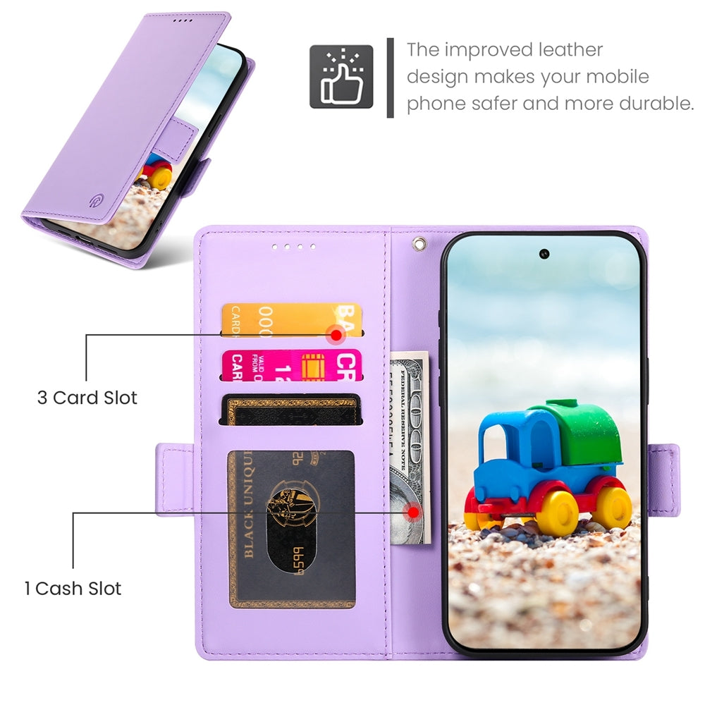 Google Pixel 9 Magnetic Leather Wallet Case with Card Slots, Stand Function & Full Protection