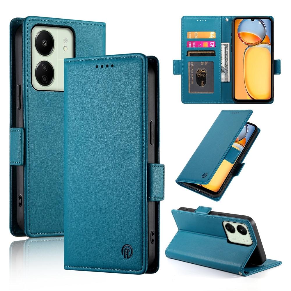 Xiaomi Redmi 13R Magnetic Leather Wallet Case with Card Slots, Stand Function & Full Protection