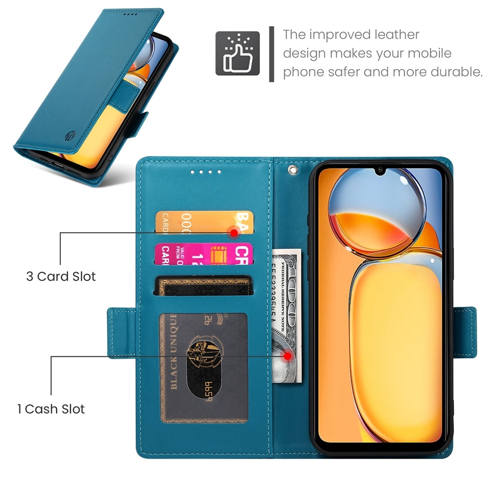 Xiaomi Redmi 13C 4G Magnetic Leather Wallet Case with Card Slots, Stand Function & Full Protection