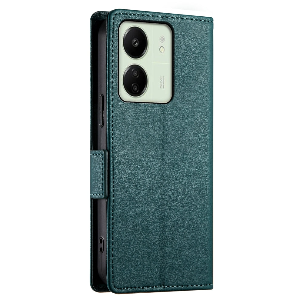 Xiaomi Redmi 13R Magnetic Leather Wallet Case with Card Slots, Stand Function & Full Protection