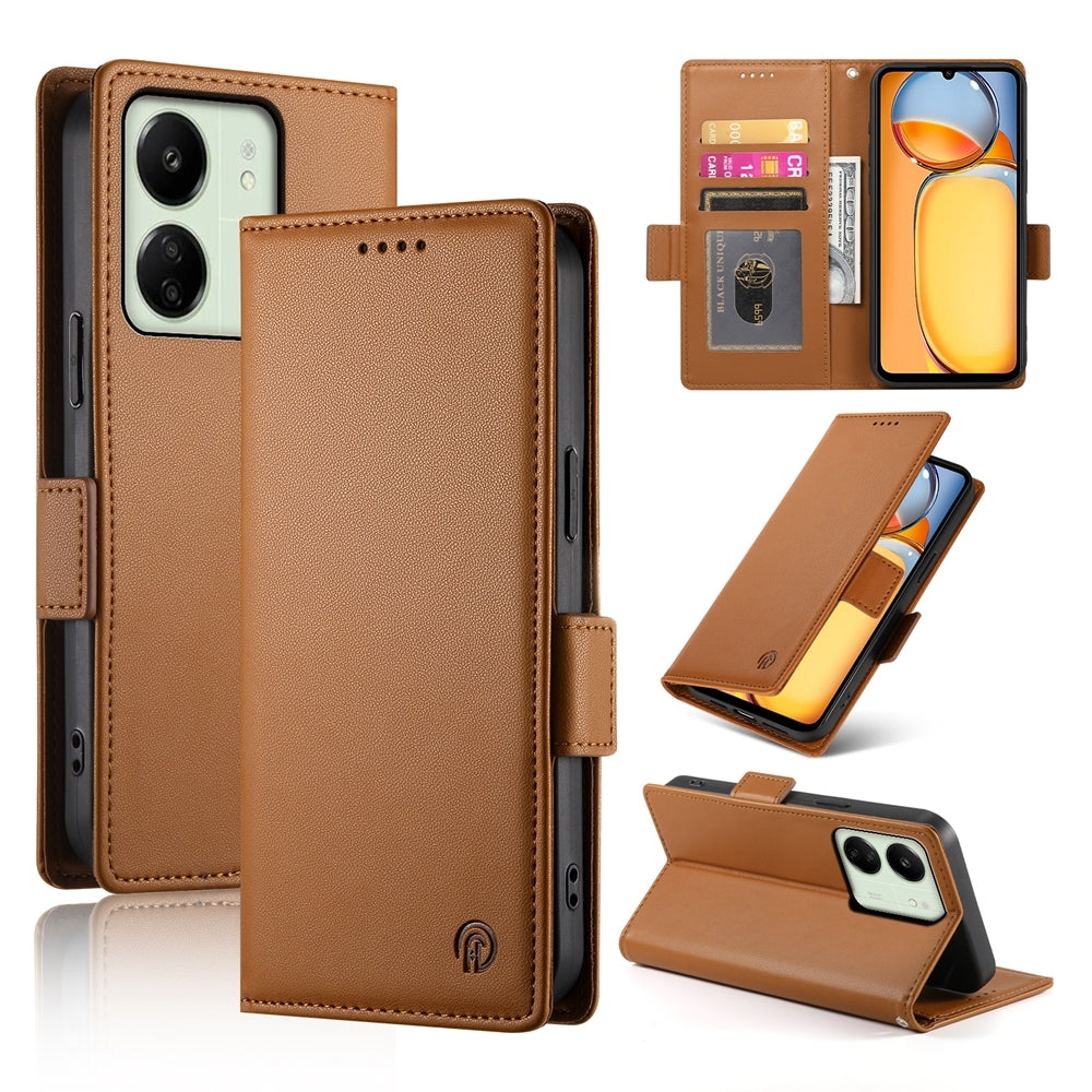 Xiaomi Redmi 13C 4G Magnetic Leather Wallet Case with Card Slots, Stand Function & Full Protection