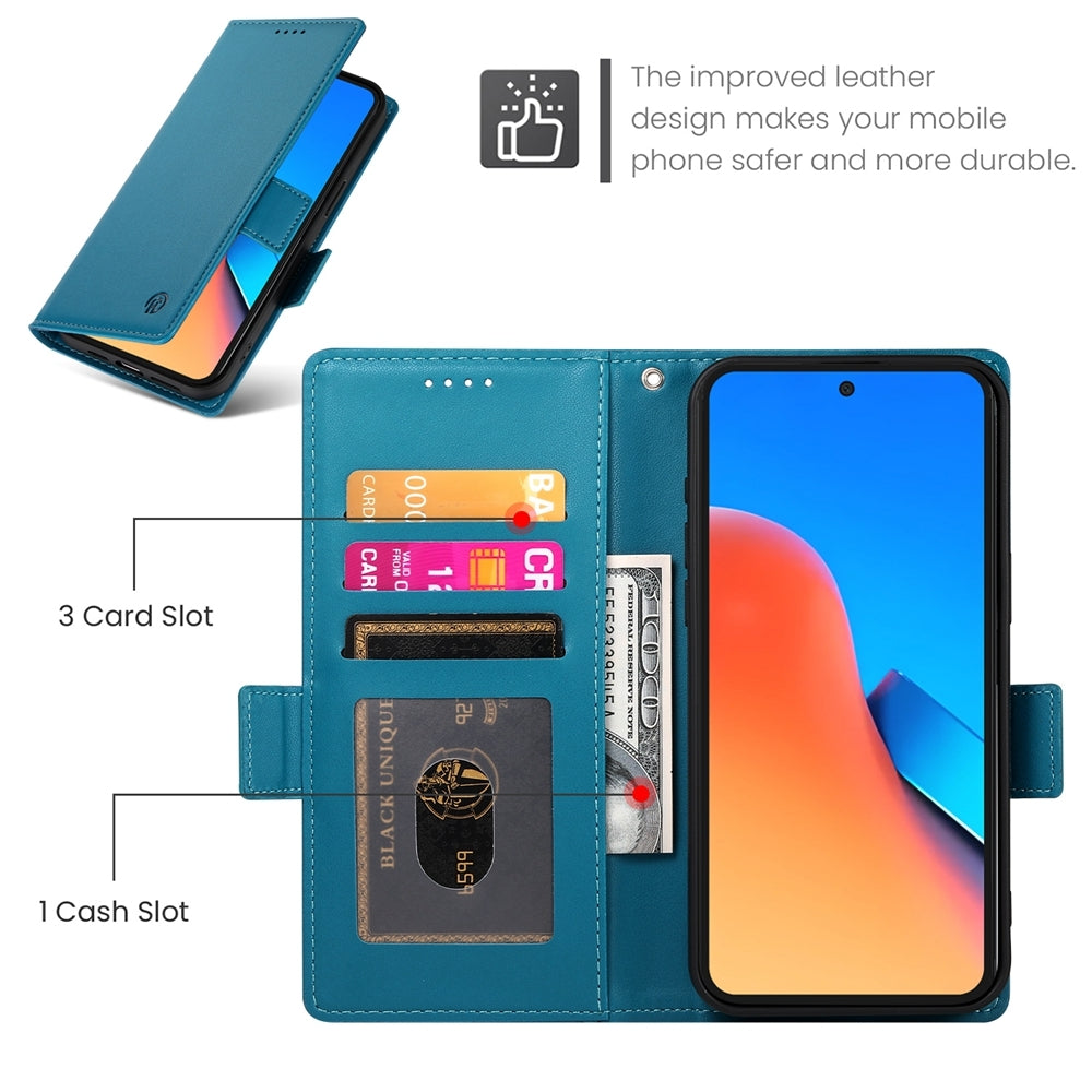 Xiaomi Redmi Note 12R Magnetic Leather Wallet Case with Card Slots, Stand Function & Full Protection