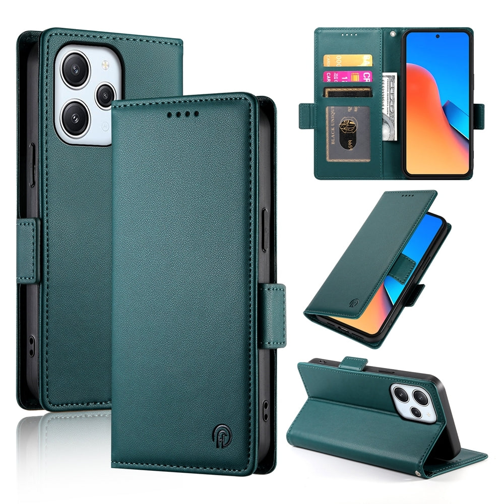 Xiaomi Redmi Note 12R Magnetic Leather Wallet Case with Card Slots, Stand Function & Full Protection