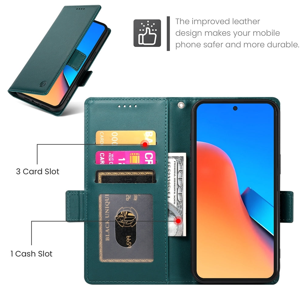 Xiaomi Redmi Note 12R Magnetic Leather Wallet Case with Card Slots, Stand Function & Full Protection
