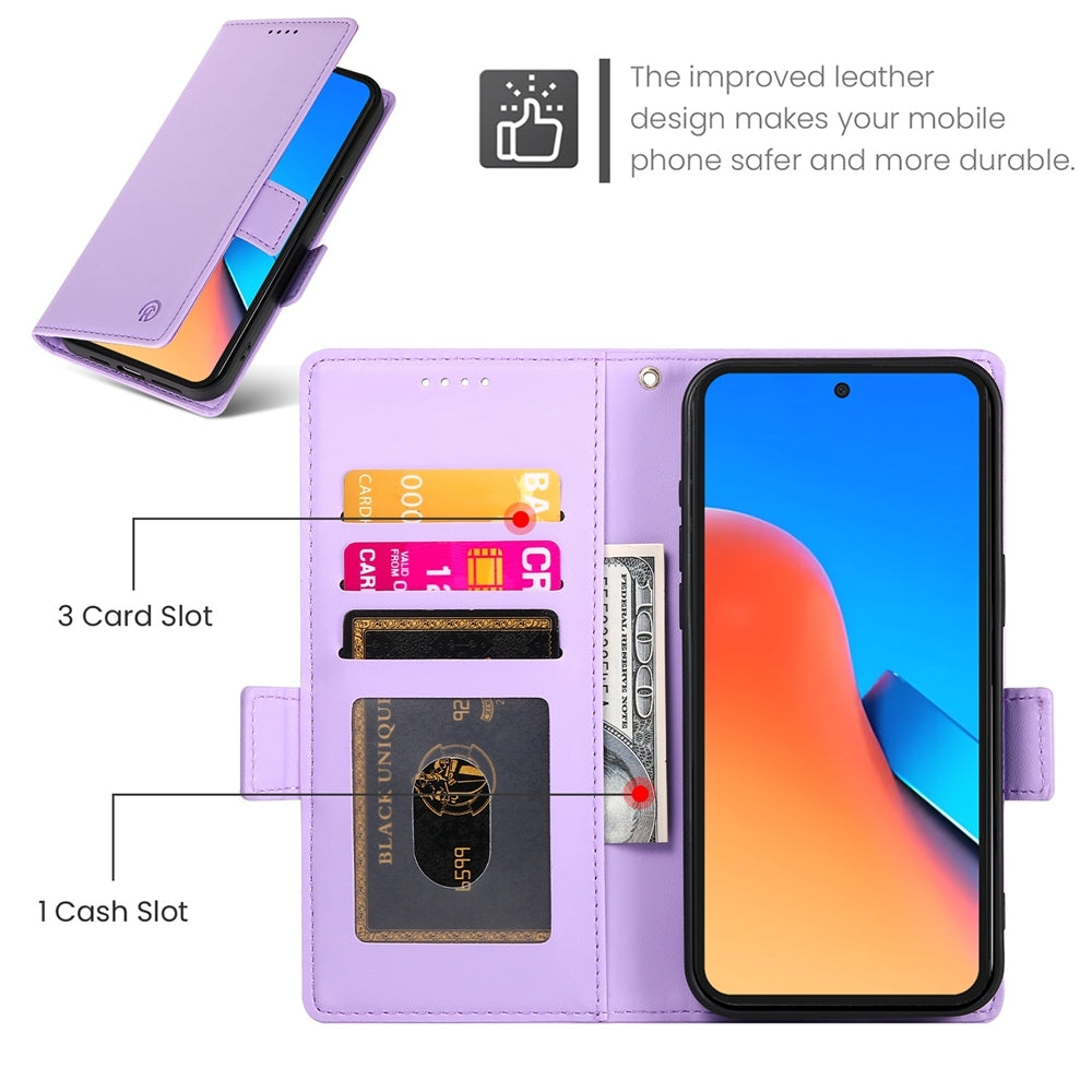 Xiaomi Redmi Note 12R Magnetic Leather Wallet Case with Card Slots, Stand Function & Full Protection