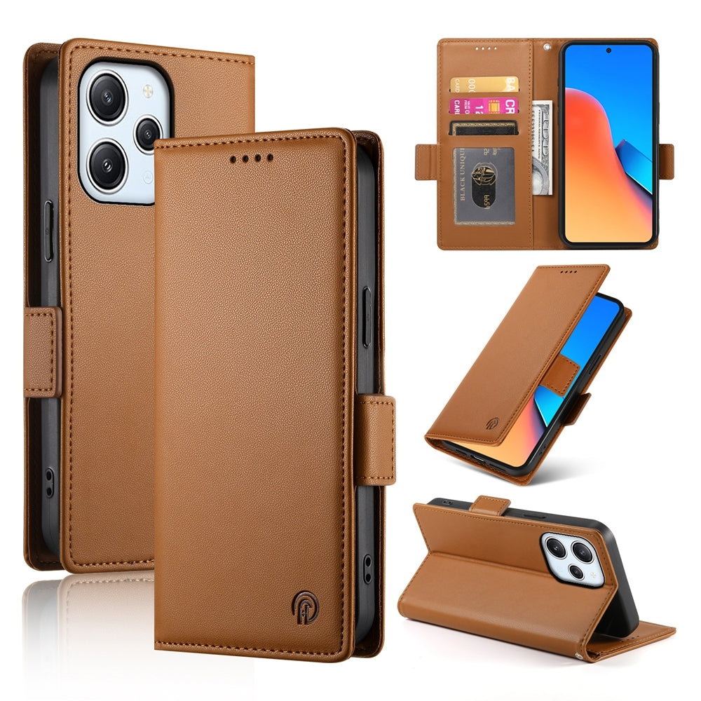Xiaomi Redmi Note 12R Magnetic Leather Wallet Case with Card Slots, Stand Function & Full Protection