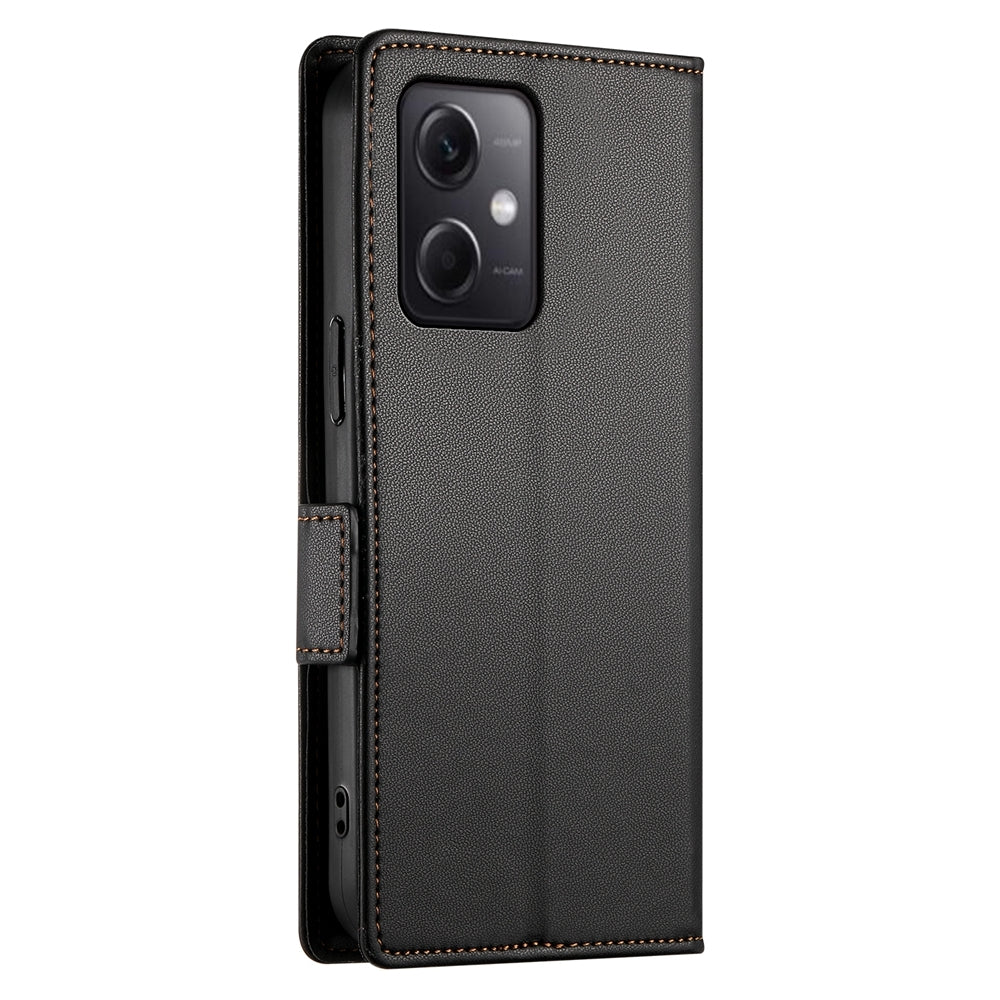 Xiaomi Redmi Note 12 Global India Magnetic Leather Wallet Case with Card Slots, Stand Function & Full Protection