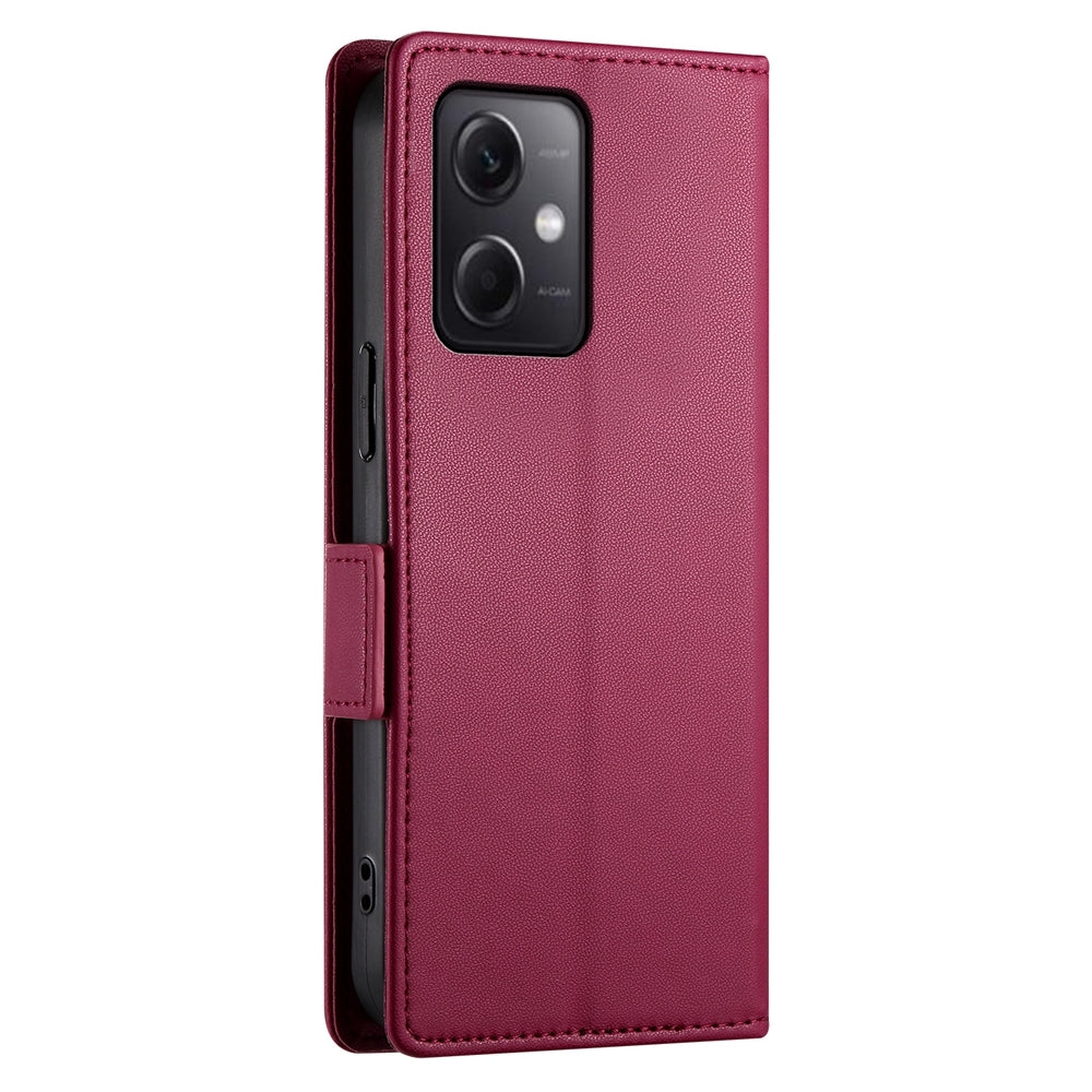 Xiaomi Redmi Note 12 Global India Magnetic Leather Wallet Case with Card Slots, Stand Function & Full Protection