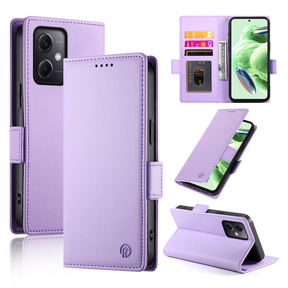 Xiaomi Redmi Note 12 Global India Magnetic Leather Wallet Case with Card Slots, Stand Function & Full Protection