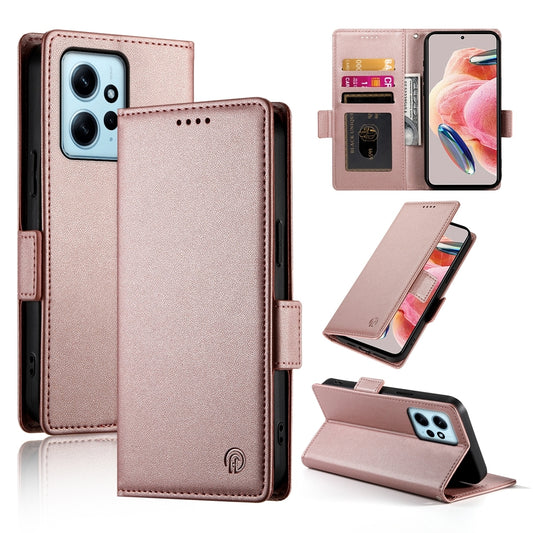 Xiaomi Redmi Note 12 4G Global Magnetic Leather Wallet Case with Card Slots, Stand Function & Full Protection