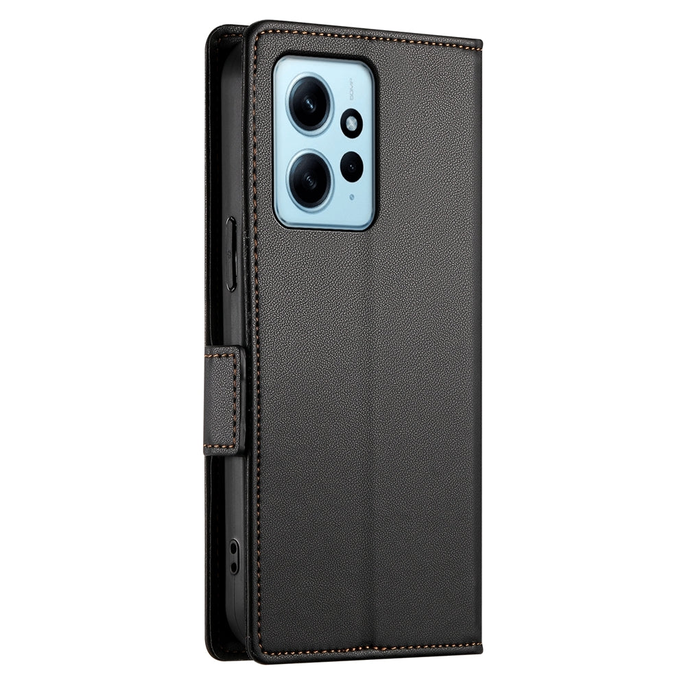 Xiaomi Redmi Note 12 4G Global Magnetic Leather Wallet Case with Card Slots, Stand Function & Full Protection