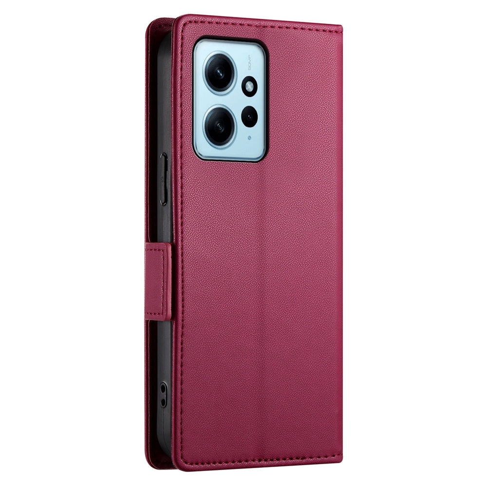 Xiaomi Redmi Note 12 4G Global Magnetic Leather Wallet Case with Card Slots, Stand Function & Full Protection