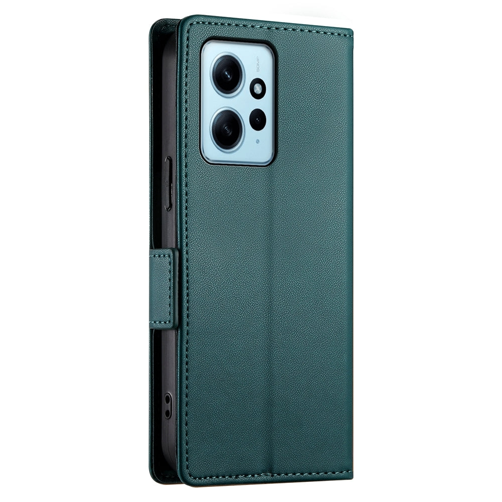 Xiaomi Redmi Note 12 4G Global Magnetic Leather Wallet Case with Card Slots, Stand Function & Full Protection