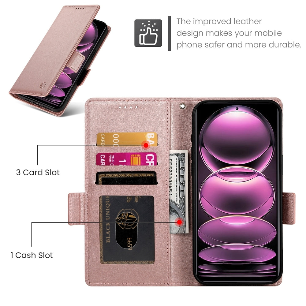 Xiaomi Redmi Note 12 Pro Speed Magnetic Leather Wallet Case with Card Slots, Stand Function & Full Protection