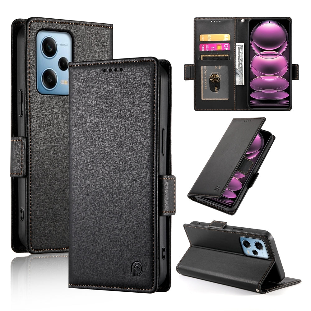 Xiaomi Redmi Note 12 Pro Speed Magnetic Leather Wallet Case with Card Slots, Stand Function & Full Protection