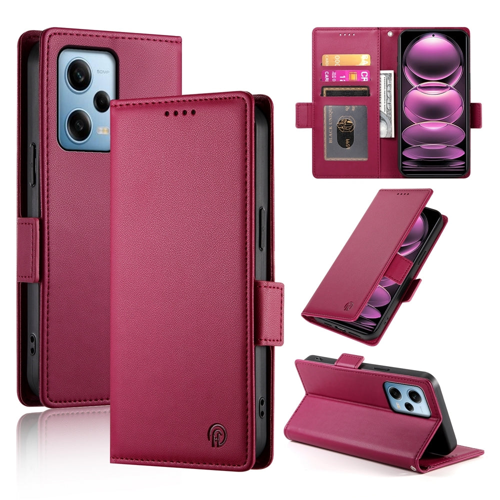 Xiaomi Redmi Note 12 Pro Speed Magnetic Leather Wallet Case with Card Slots, Stand Function & Full Protection