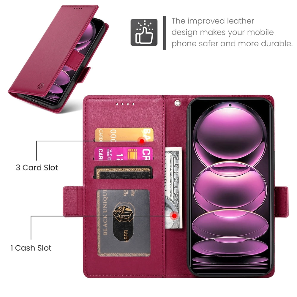 Xiaomi Redmi Note 12 Pro Speed Magnetic Leather Wallet Case with Card Slots, Stand Function & Full Protection