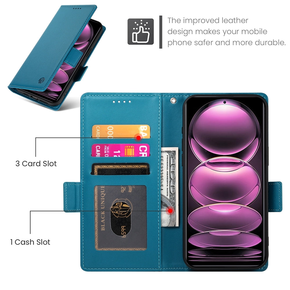 Xiaomi Redmi Note 12 Pro Speed Magnetic Leather Wallet Case with Card Slots, Stand Function & Full Protection
