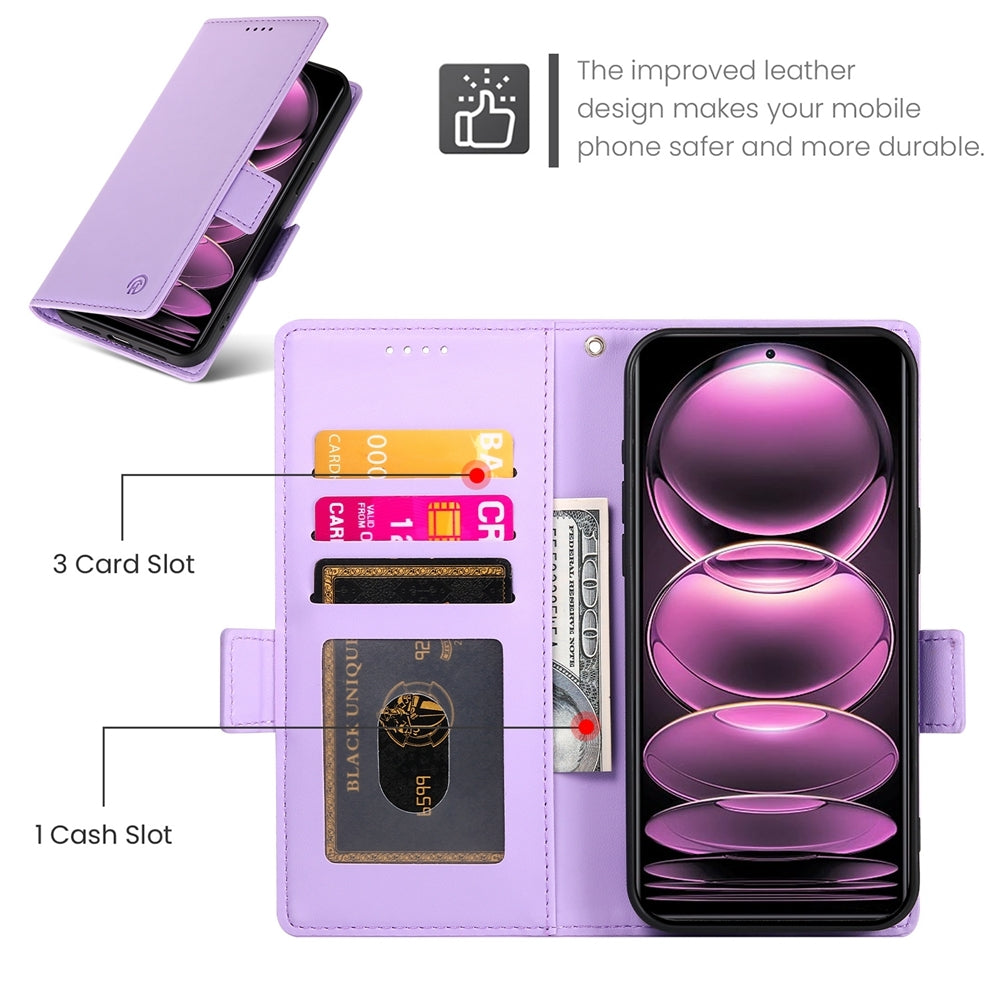 Xiaomi Redmi Note 12 Pro Speed Magnetic Leather Wallet Case with Card Slots, Stand Function & Full Protection