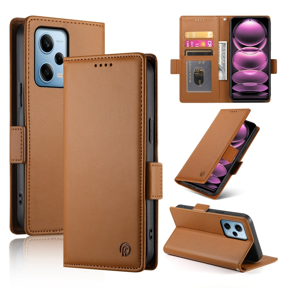 Xiaomi Redmi Note 12 Pro Speed Magnetic Leather Wallet Case with Card Slots, Stand Function & Full Protection