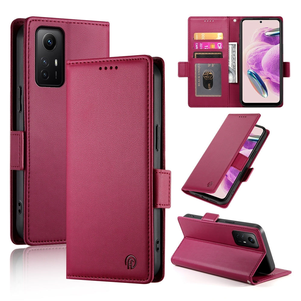 Xiaomi Redmi Note 12S 4G Magnetic Leather Wallet Case with Card Slots, Stand Function & Full Protection