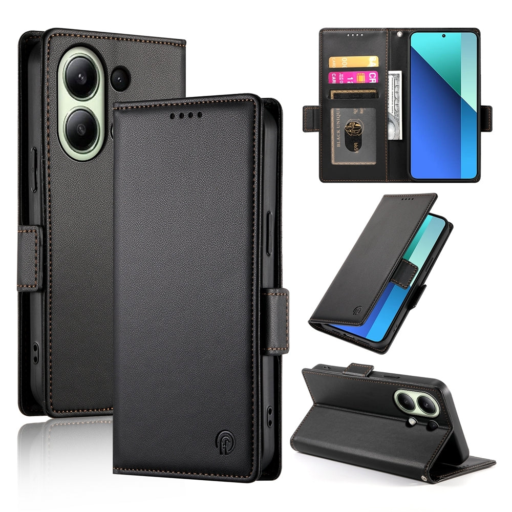 Xiaomi Redmi Note 13 4G Magnetic Leather Wallet Case with Card Slots, Stand Function & Full Protection
