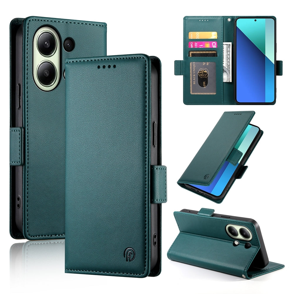 Xiaomi Redmi Note 13 4G Magnetic Leather Wallet Case with Card Slots, Stand Function & Full Protection