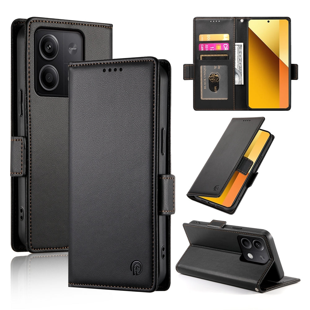 Xiaomi Redmi Note 13 5G Magnetic Leather Wallet Case with Card Slots, Stand Function & Full Protection