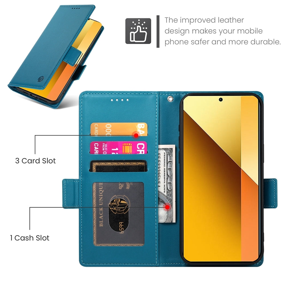 Xiaomi Redmi Note 13 5G Magnetic Leather Wallet Case with Card Slots, Stand Function & Full Protection