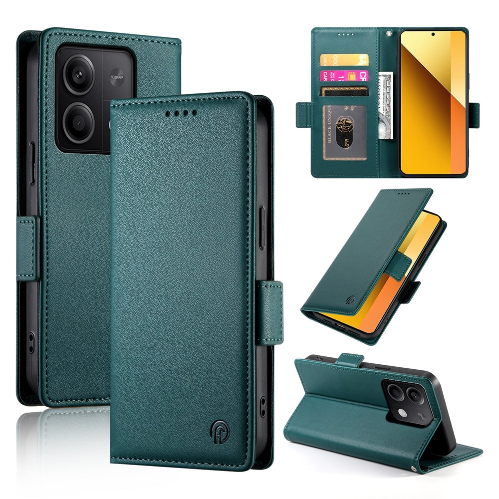 Xiaomi Redmi Note 13 5G Magnetic Leather Wallet Case with Card Slots, Stand Function & Full Protection