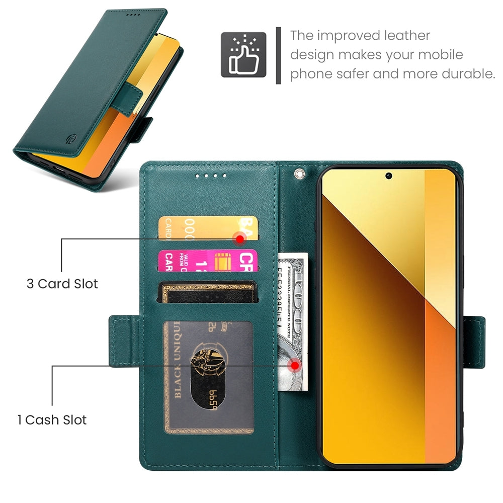 Xiaomi Redmi Note 13 5G Magnetic Leather Wallet Case with Card Slots, Stand Function & Full Protection