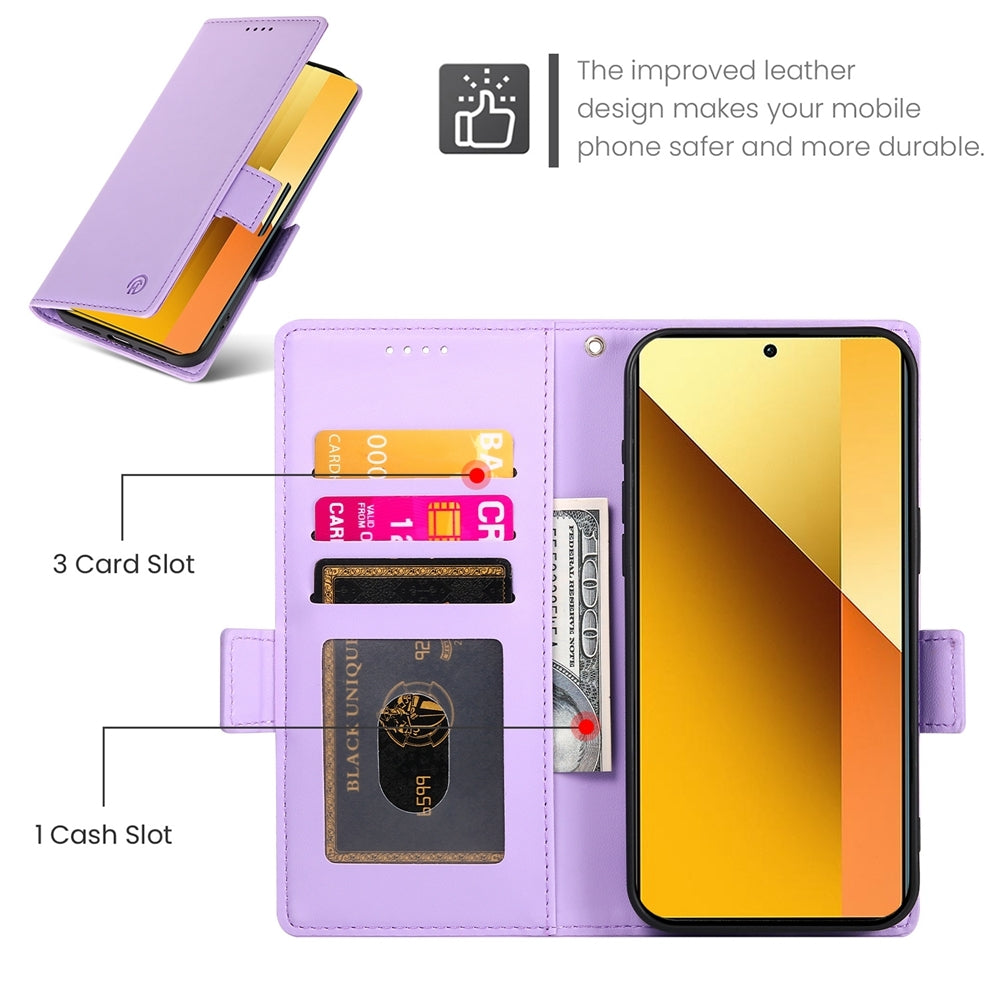 Xiaomi Redmi Note 13 5G Magnetic Leather Wallet Case with Card Slots, Stand Function & Full Protection