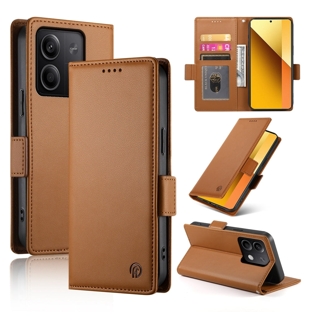 Xiaomi Redmi Note 13 5G Magnetic Leather Wallet Case with Card Slots, Stand Function & Full Protection