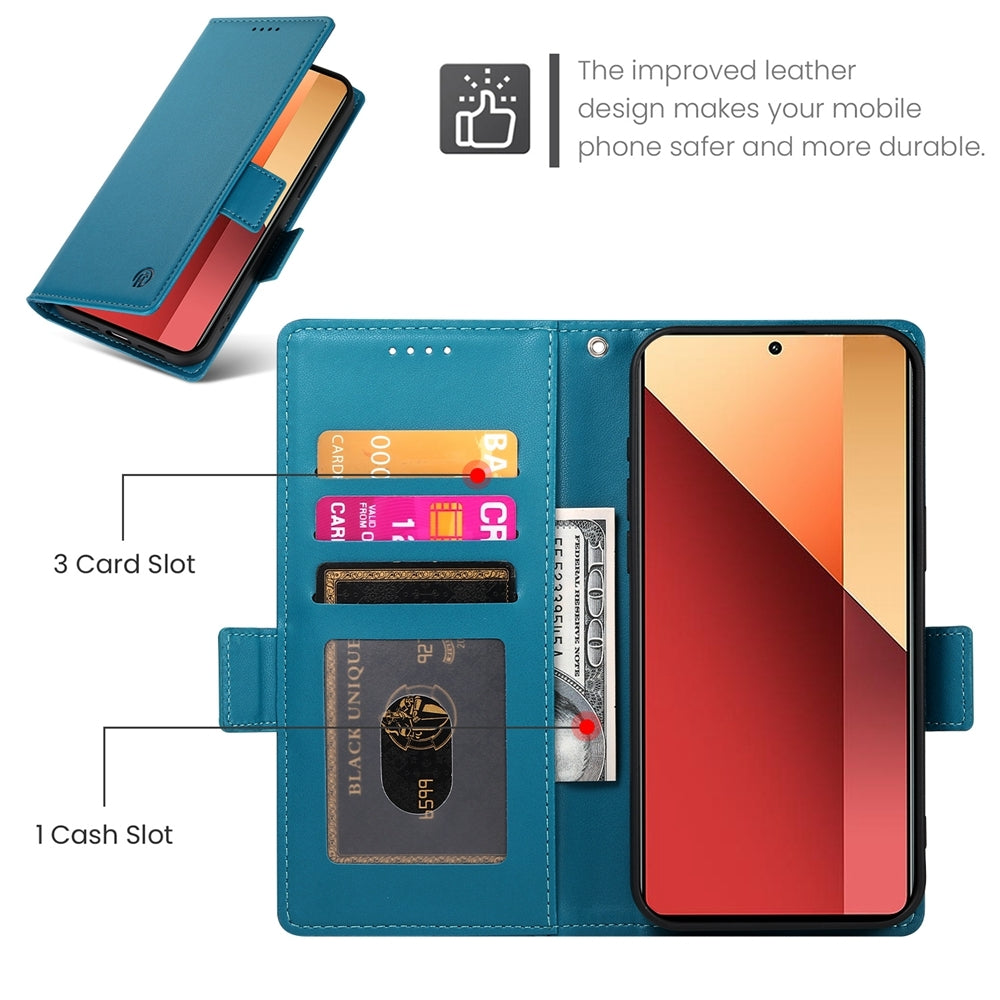 Xiaomi Redmi Note 13 Pro 4G Magnetic Leather Wallet Case with Card Slots, Stand Function & Full Protection