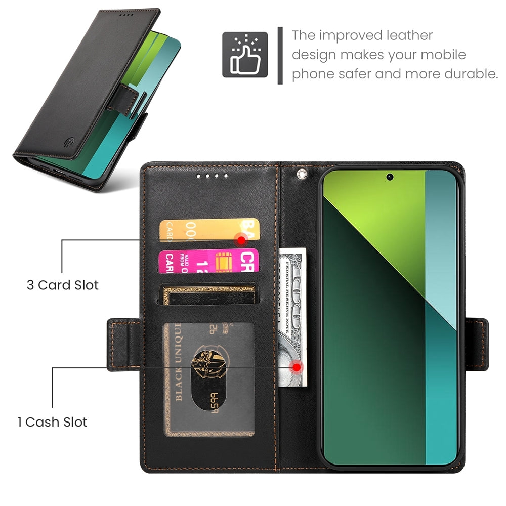 Xiaomi Redmi Note 13 Pro 5G Magnetic Leather Wallet Case with Card Slots, Stand Function & Full Protection