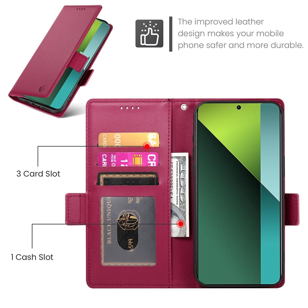 Xiaomi Redmi Note 13 Pro 5G Magnetic Leather Wallet Case with Card Slots, Stand Function & Full Protection