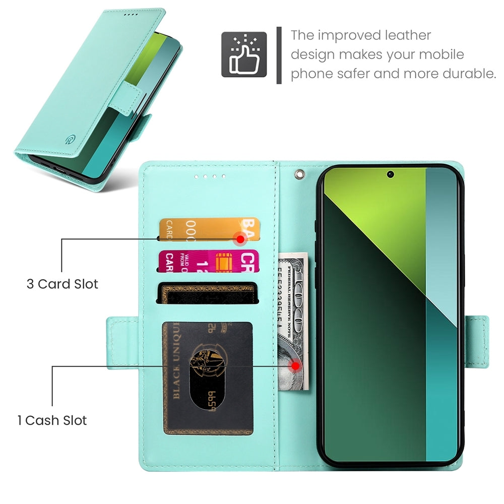 Xiaomi Redmi Note 13 Pro 5G Magnetic Leather Wallet Case with Card Slots, Stand Function & Full Protection