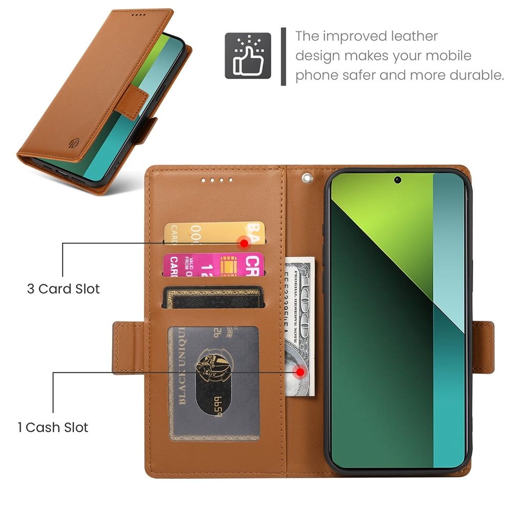 Xiaomi Redmi Note 13 Pro 5G Magnetic Leather Wallet Case with Card Slots, Stand Function & Full Protection