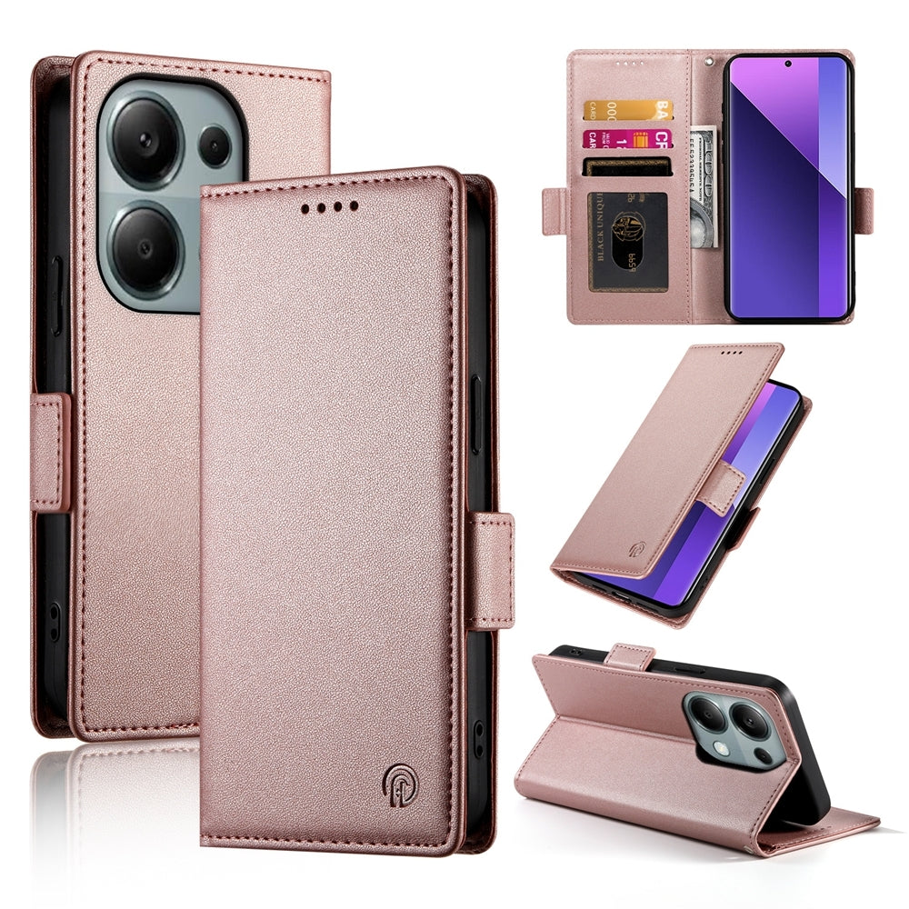 Xiaomi Redmi Note 13 Pro+ Magnetic Leather Wallet Case with Card Slots, Stand Function & Full Protection