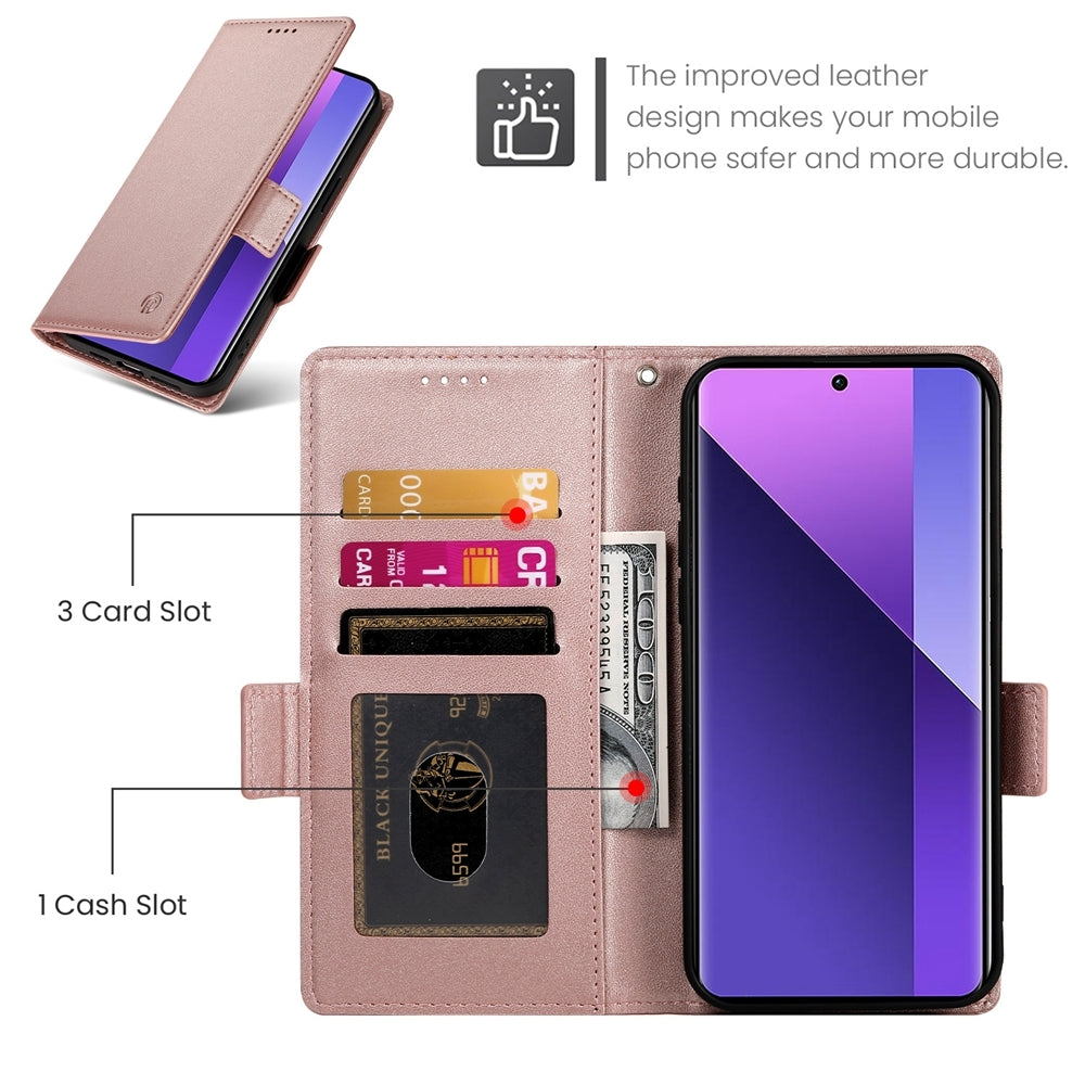 Xiaomi Redmi Note 13 Pro+ Magnetic Leather Wallet Case with Card Slots, Stand Function & Full Protection