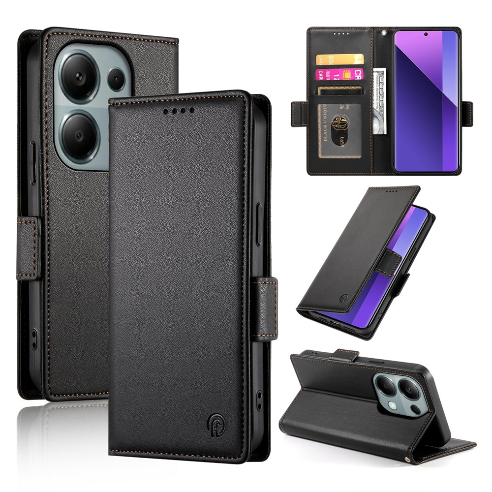 Xiaomi Redmi Note 13 Pro+ Magnetic Leather Wallet Case with Card Slots, Stand Function & Full Protection
