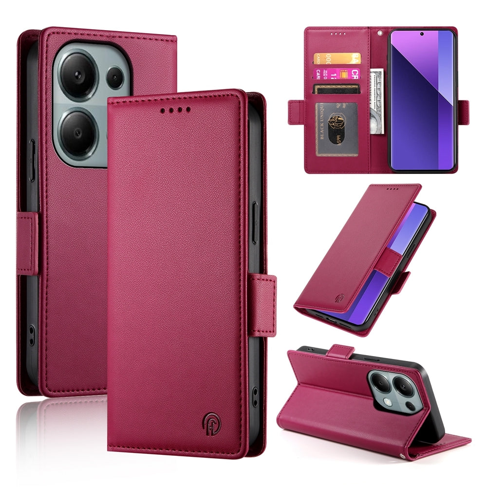 Xiaomi Redmi Note 13 Pro+ Magnetic Leather Wallet Case with Card Slots, Stand Function & Full Protection