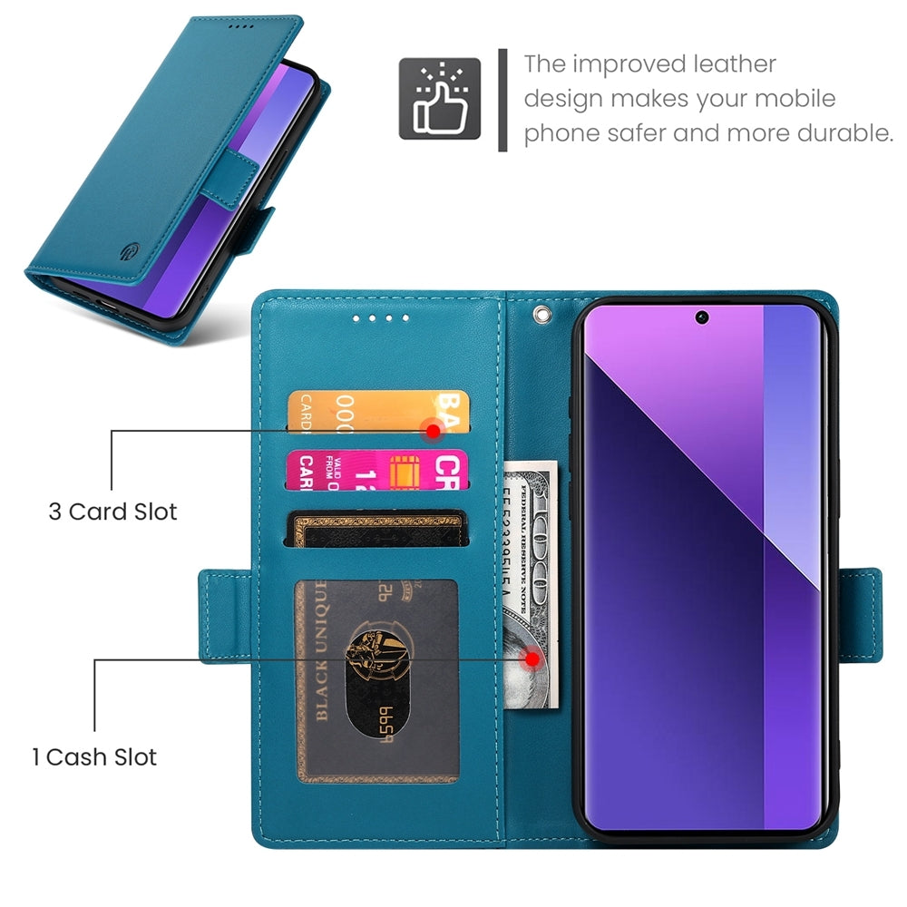 Xiaomi Redmi Note 13 Pro+ Magnetic Leather Wallet Case with Card Slots, Stand Function & Full Protection