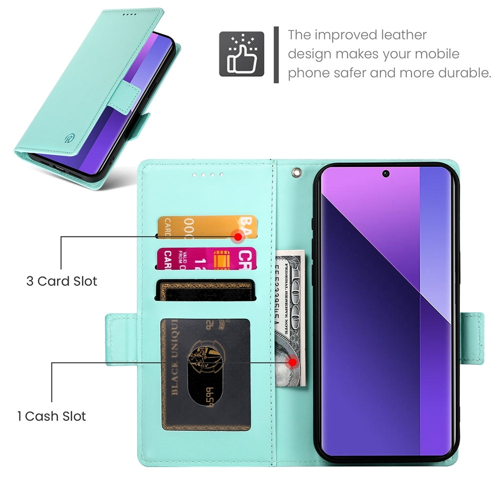Xiaomi Redmi Note 13 Pro+ Magnetic Leather Wallet Case with Card Slots, Stand Function & Full Protection